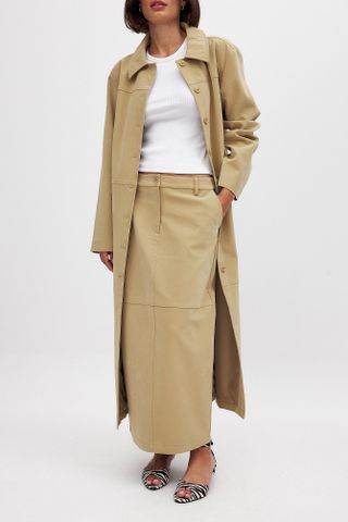 Josefine HJ x NA-KD, Faux Suede Midi Skirt