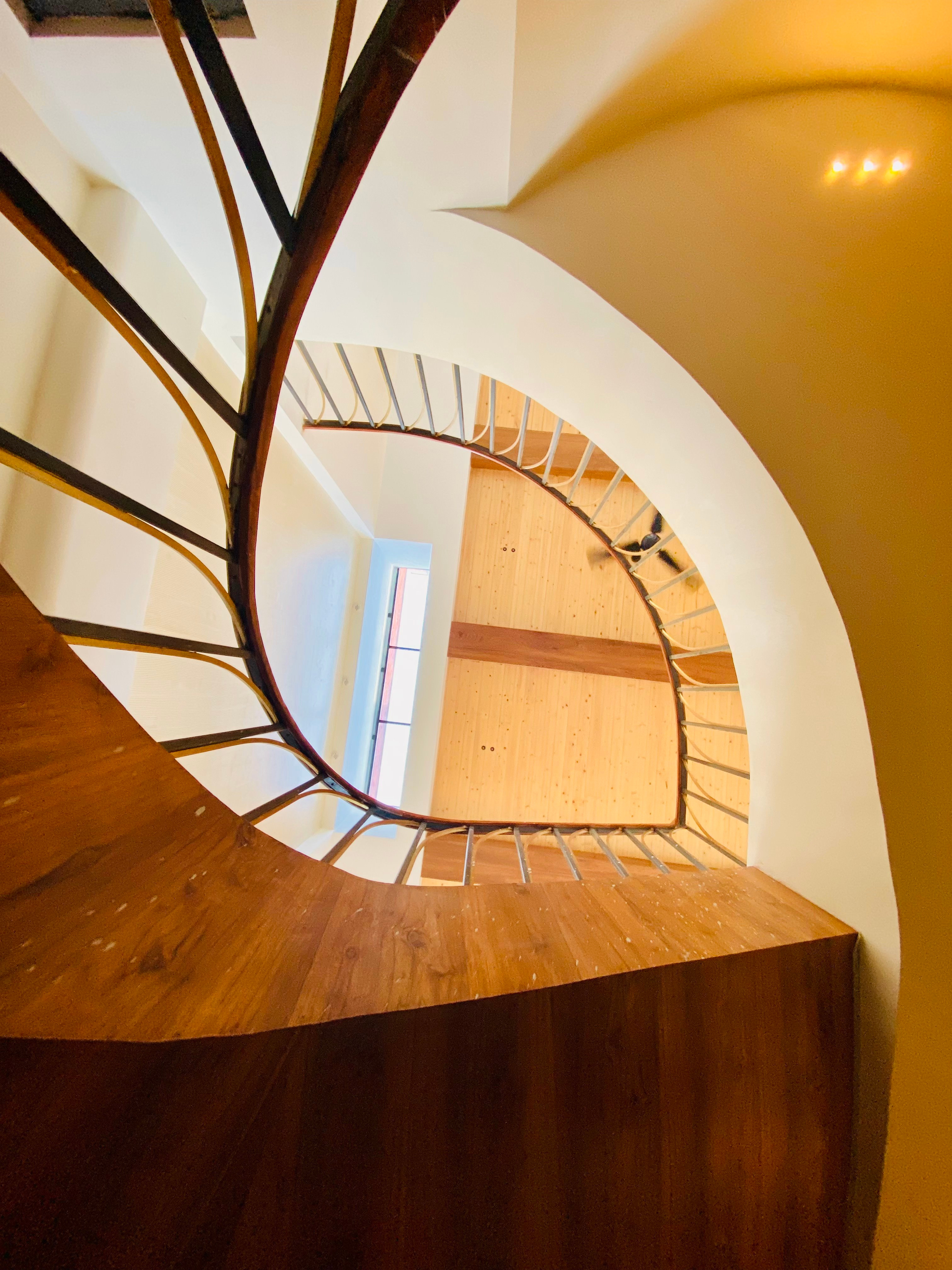 Looking down one of the stairwells at the Pendentive House