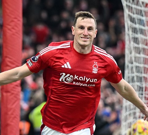 Chris Wood celebrates a goal for Nottingham Forest