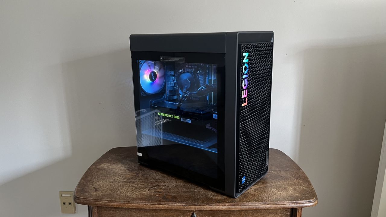 Lenovo Legion Tower 5i on a side table