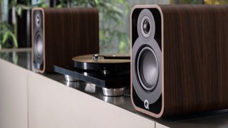 Q Acoustics 5010 speakers in rosewood