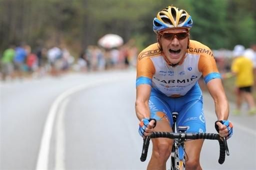 David Millar (Garmin-Slipstream) puts in a gutsy ride in an attempt to make the finish solo.