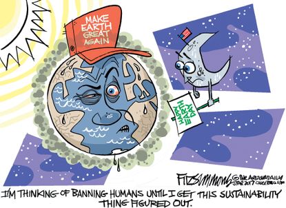 Political Cartoon U.S. Earth Day Trump Pruitt EPA Environment Climate Change