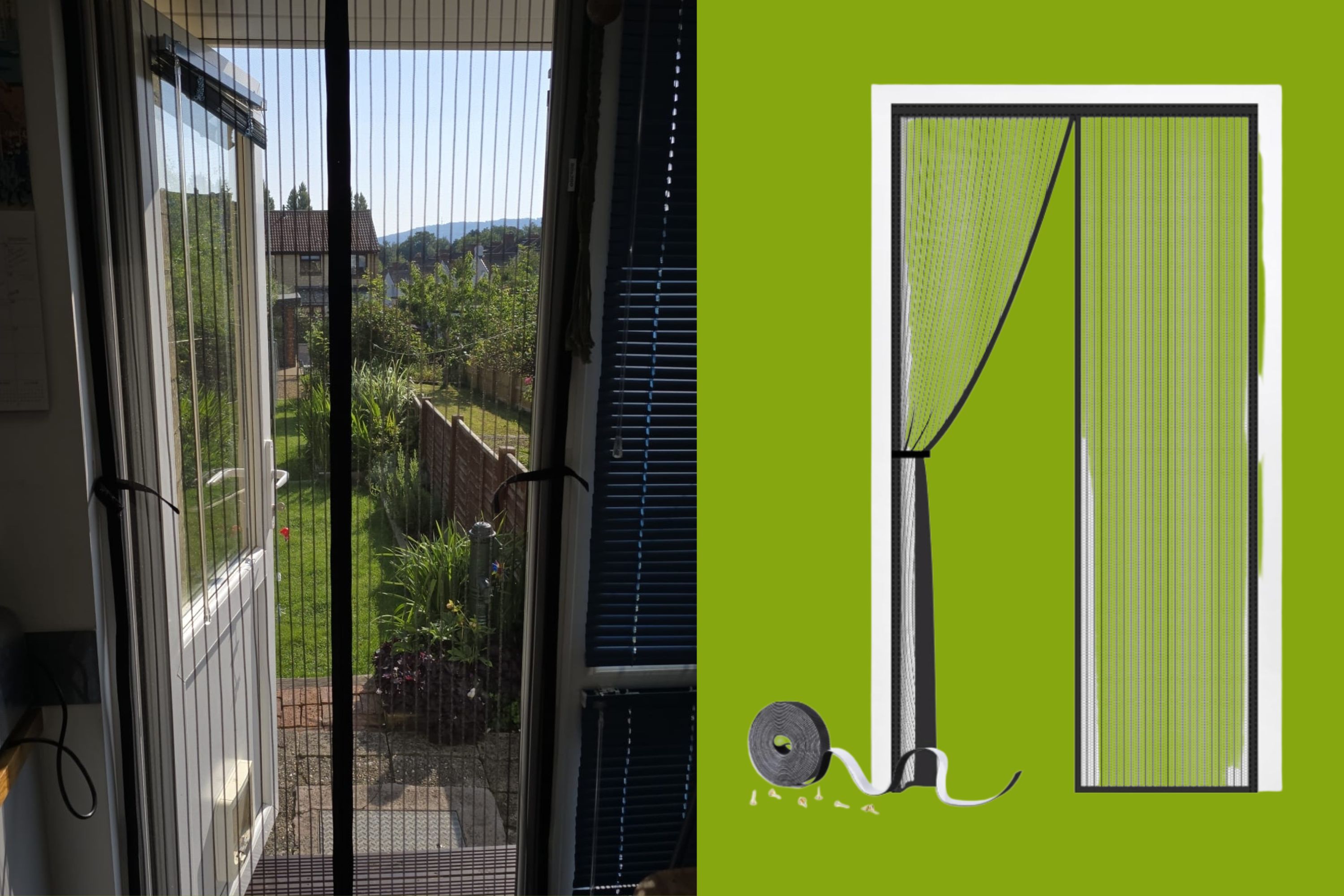 Fly door on a door way