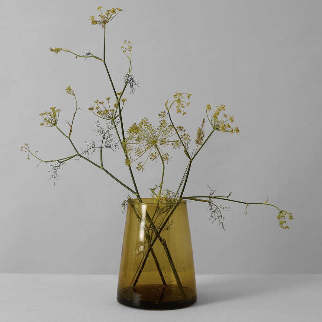 Moroccan Glass Vase | Amber