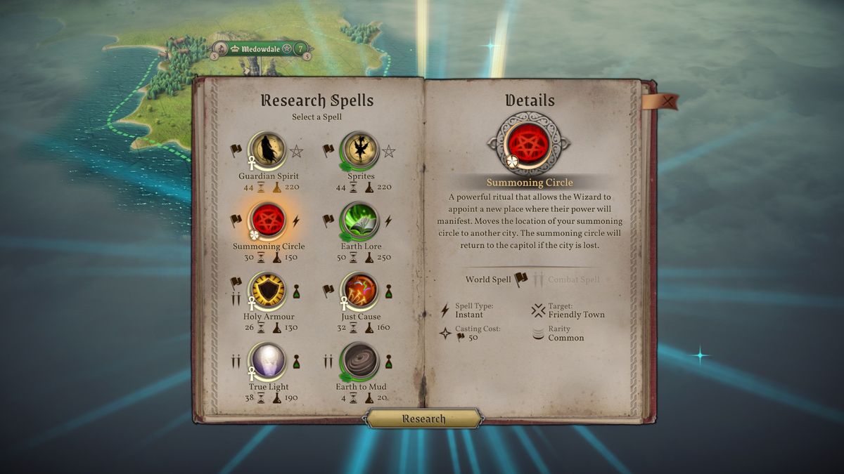 Master of Magic in-game overview.
