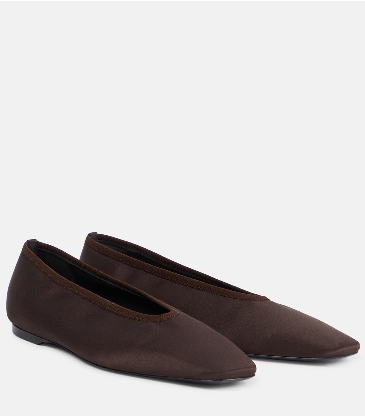 brown satin flats