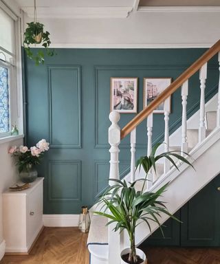 painted panelling and under-stairs storage