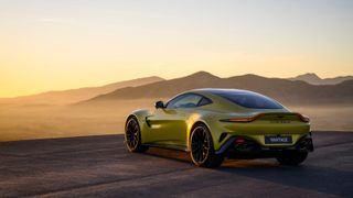 Aston Martin Vantage with view of landscape