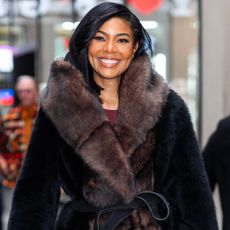 Gabrielle Union was spotted in New York wearing a cozy fur winter coat