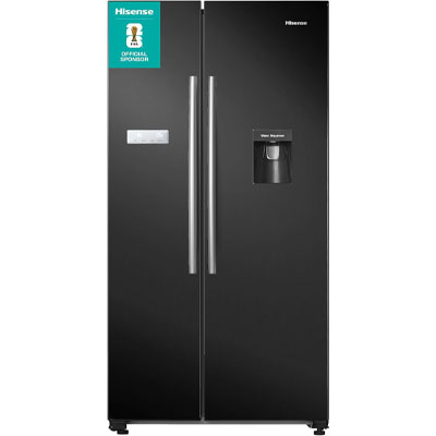black Hisense American style fridge freezer