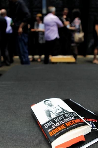 There was the odd copy of Robbie McEwen's book One Way Road lying around