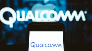 Qualcomm logo displayed on a smartphone screen