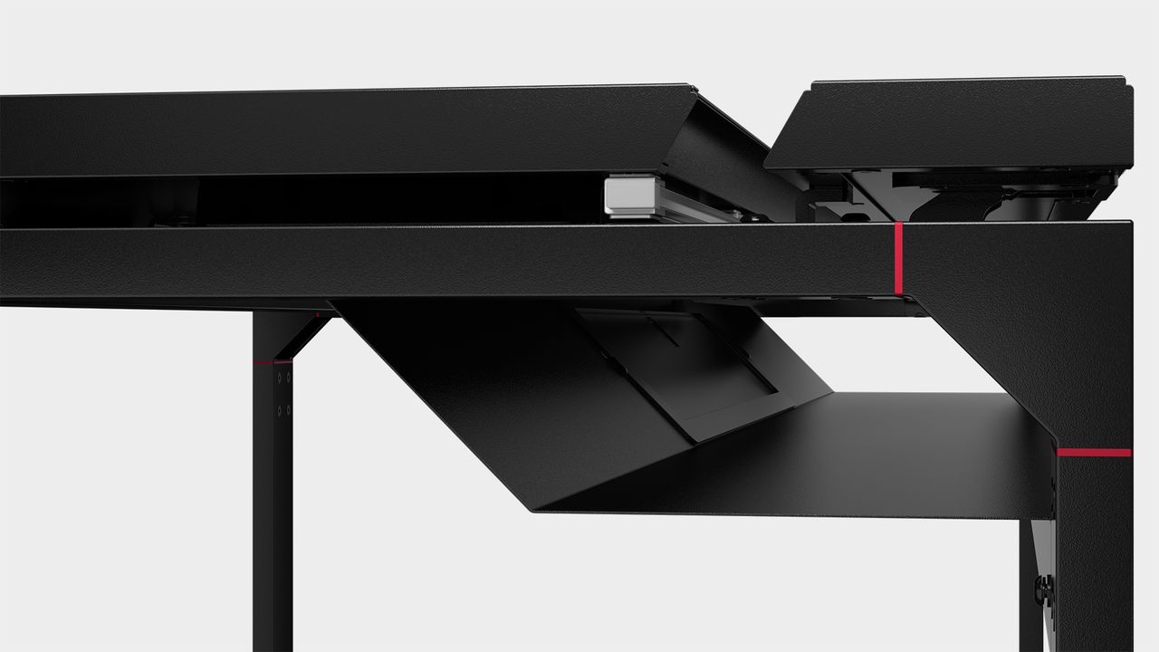 Secretlab Magnus Metal Desk from various angles with RGB enabled