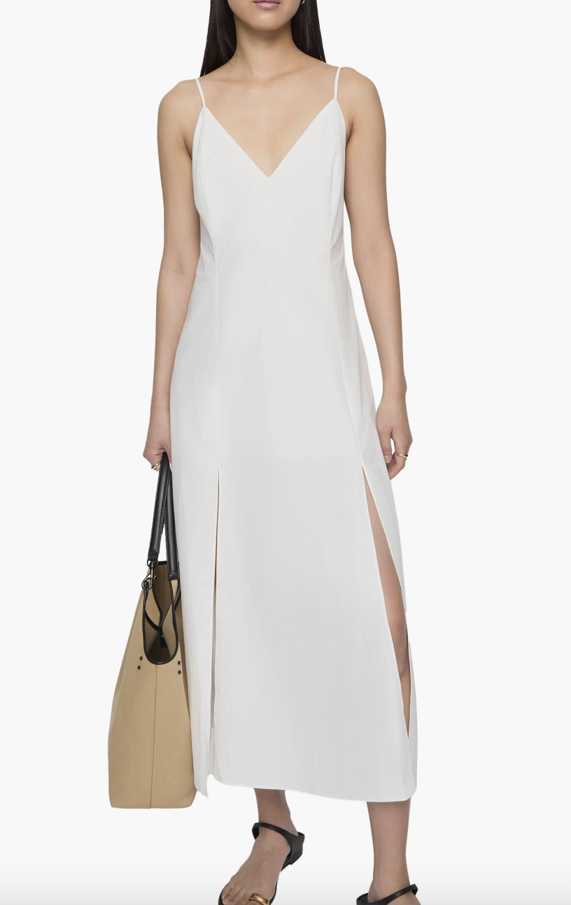 white slip dress