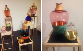 Colourful glass & ceramic vases