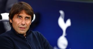 Tottenham Hotspur manager Antonio Conte looks on prior to the UEFA Champions League group D match between Tottenham Hotspur and Sporting CP at Tottenham Hotspur Stadium on October 26, 2022 in London, England.