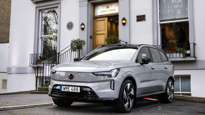 Volvo EX90 outside Abbey Road Studios