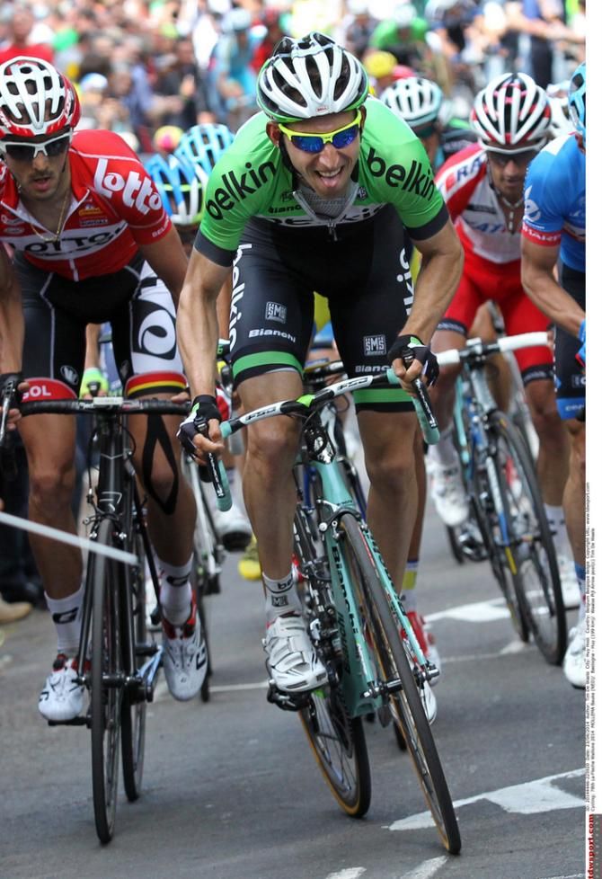 Bauke Mollema (Belkin) giving it his all