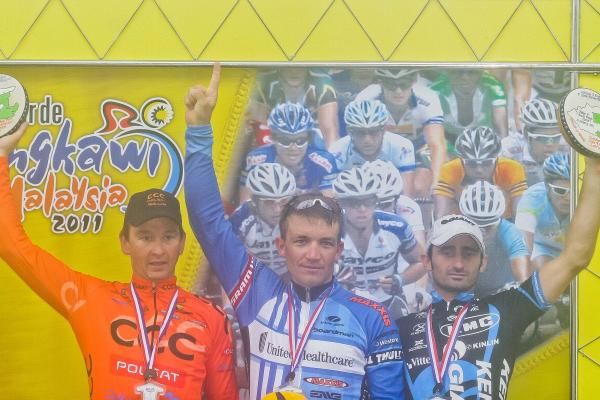 Robert Forster (UnitedHealthcare Pro Cycling) on top of the stage podium