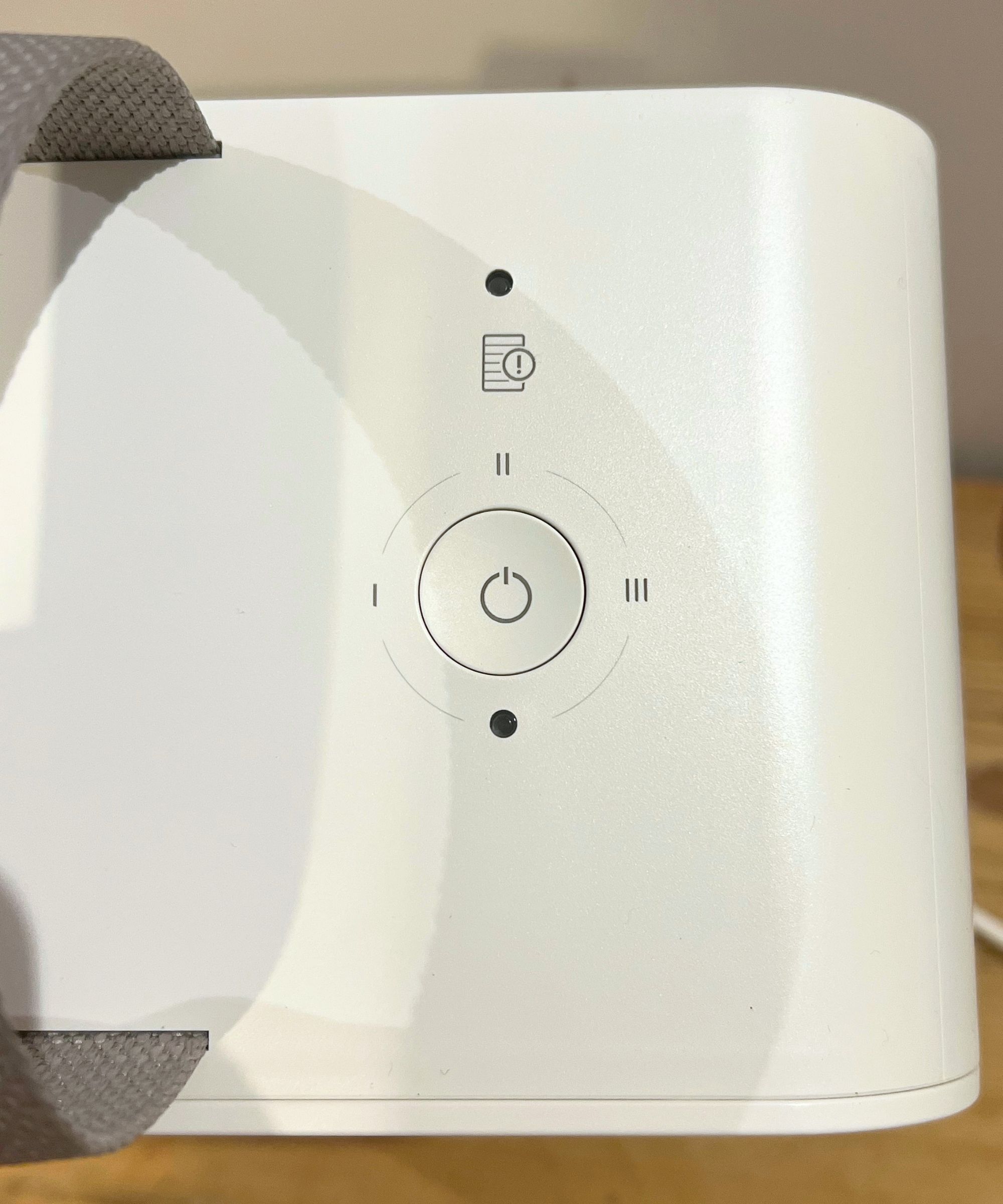 IKEA UPP&Aring;TVIND Air purifier seen from the top to show the controls