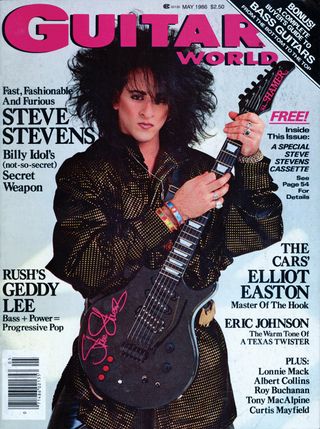 Steve Stevens on the cover of Guitar World May 1986