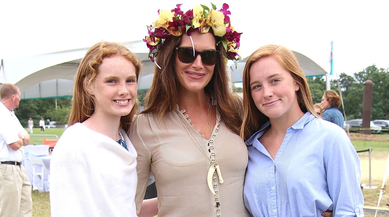 Grier Henchy, Brooke Shields, and Rowan Henchy attend the 20th Annual Super Saturday to benefit the Ovarian Cancer Research Fund Alliance at Nova&#039;s Ark Project on July 29, 2017 in Watermill, New York.