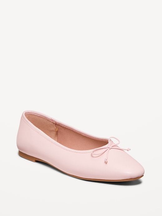 Faux-Leather Ballet Flats