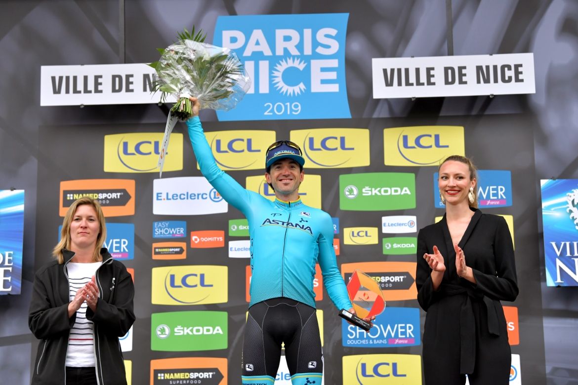 Stage winner Ion Izagirre on the podium