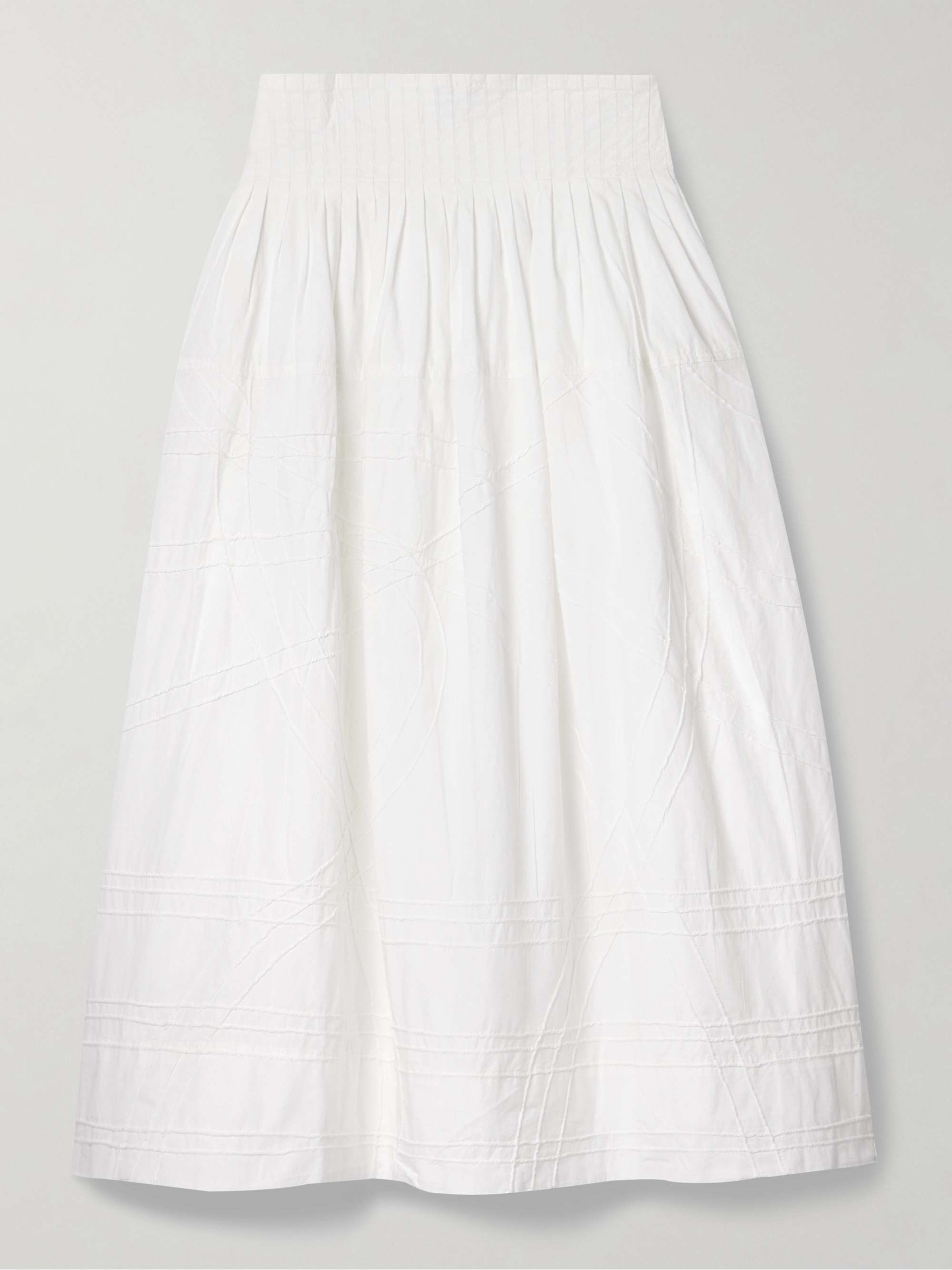 Camden Pleated Cotton-Poplin Midi Skirt