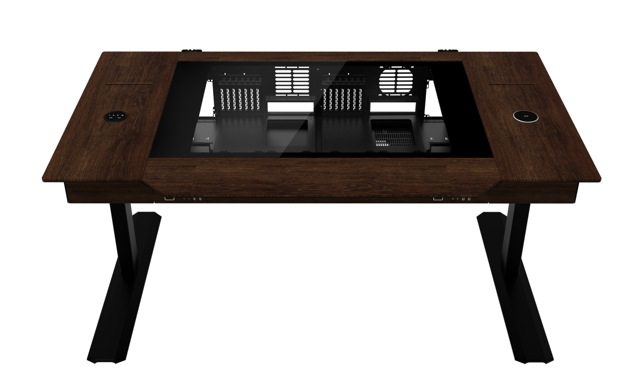 The Lian Li DK07 Wood motorized standing desk