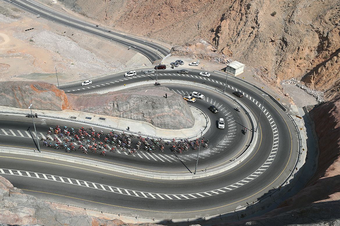 The 2018 Tour of Oman peloton.