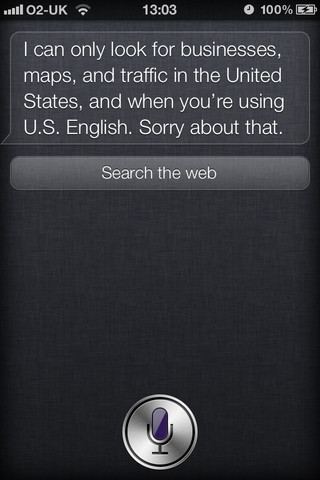 Some Siri features aren't currently available for British users.