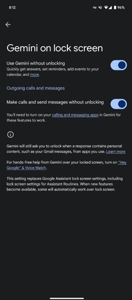 Gemini on lock screen is pushing its calling/messaging function on the lock screen for beta testers.