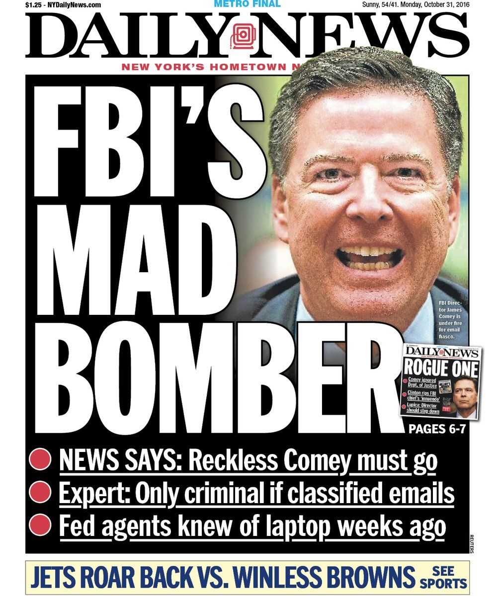 NY Daily News calls for James Comey&amp;#039;s ouster