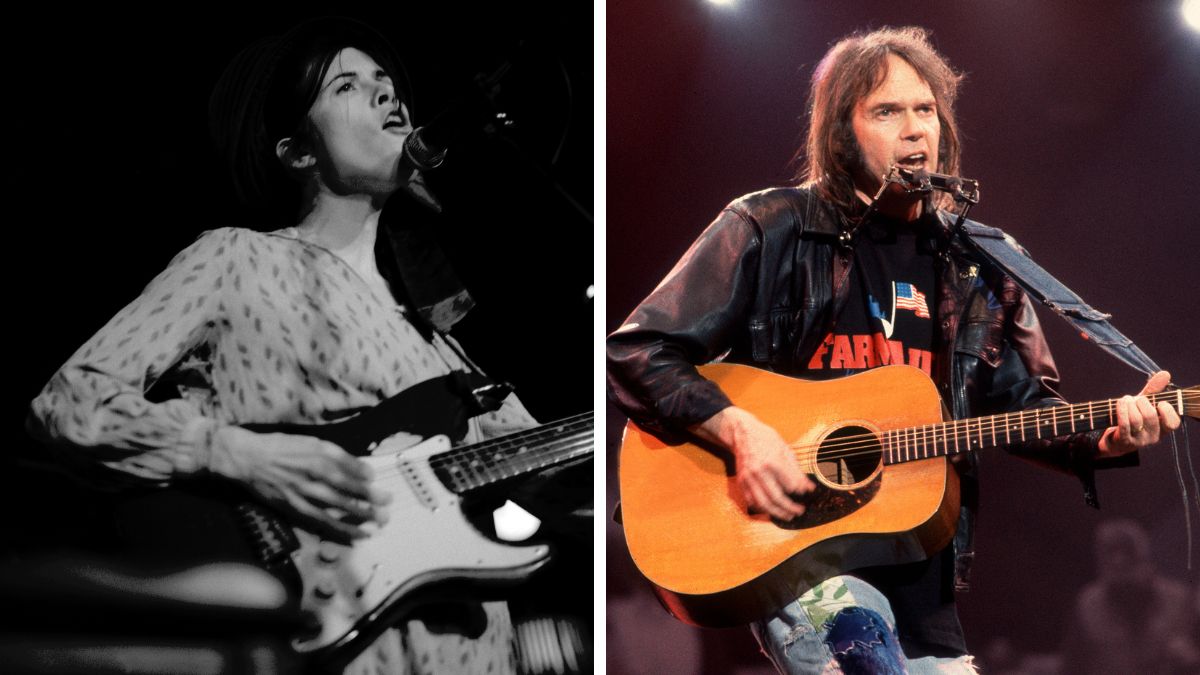 Left&ndash;Victoria Williams sings on stage circa September, 1992 in New York, New York; Right&ndash; Neil Young performs onstage during the Farm Aid benefit concert, Indianapolis, April 7, 1990