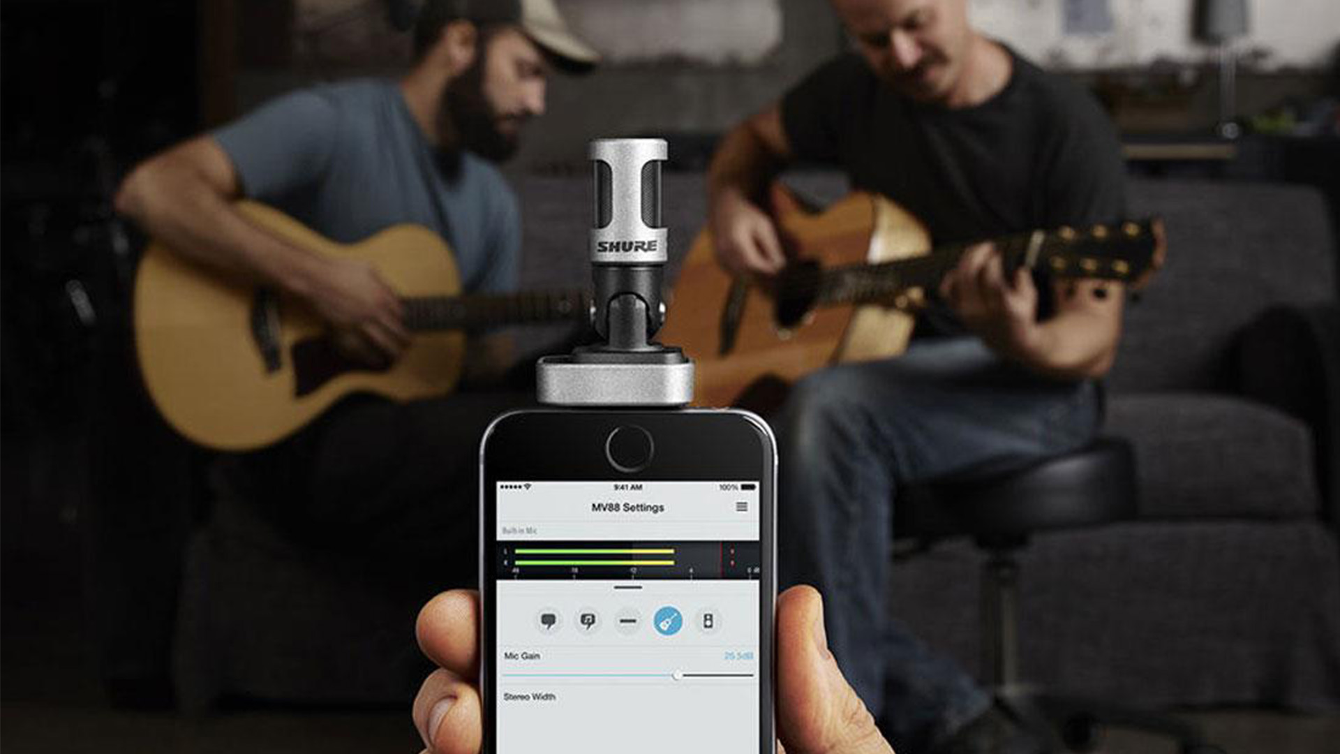 Shure MOTIV Цифровой конденсаторный стереомикрофон MV88 для устройств iOS