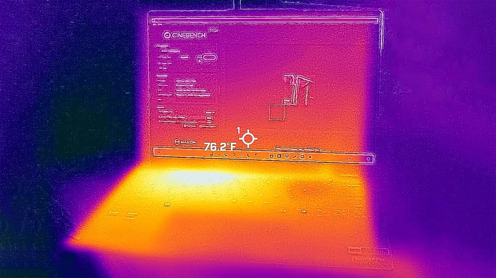 Picture taken with a thermal camera of the Acer Swift 14 AI.