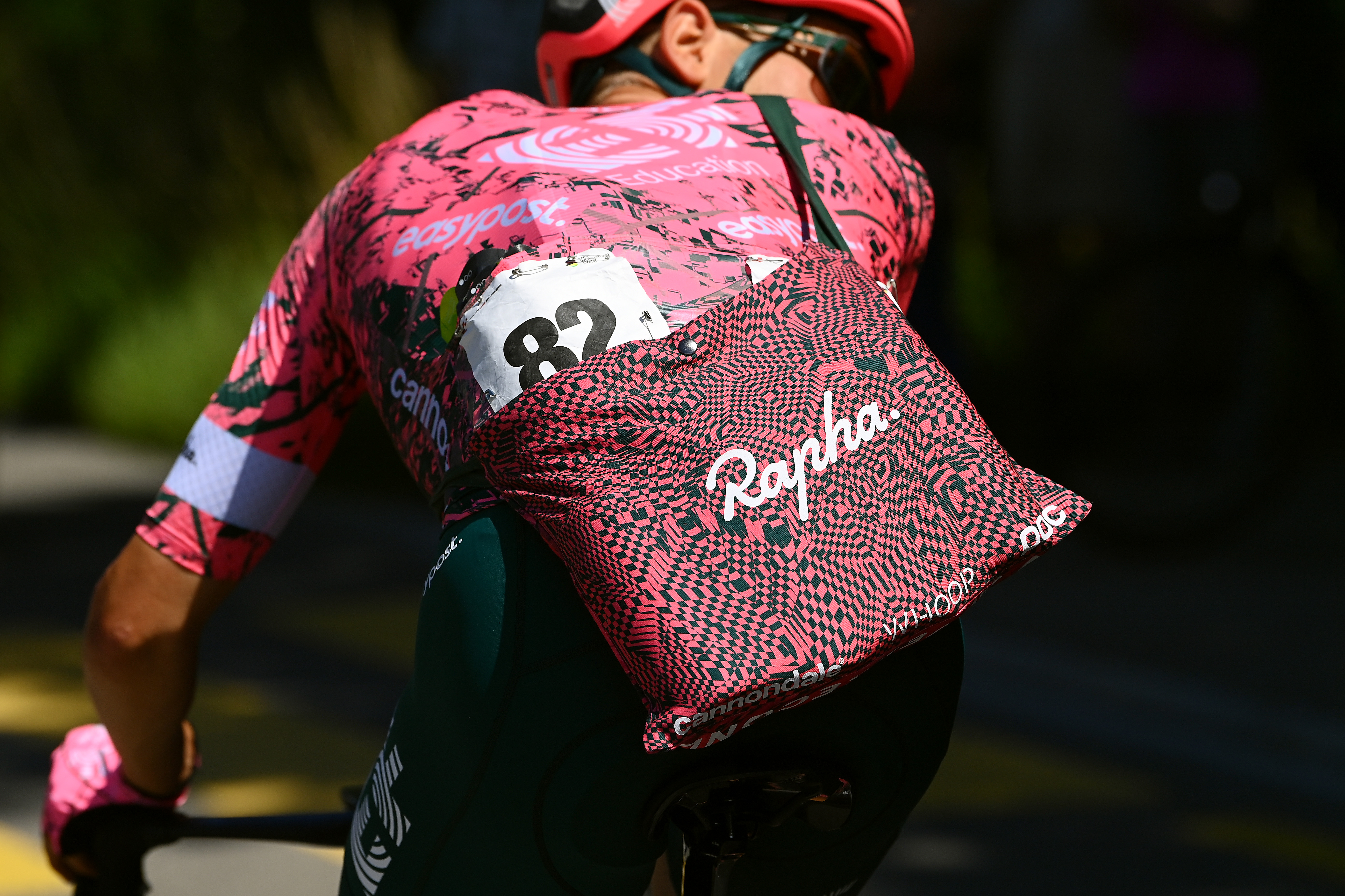 man cycling with bag