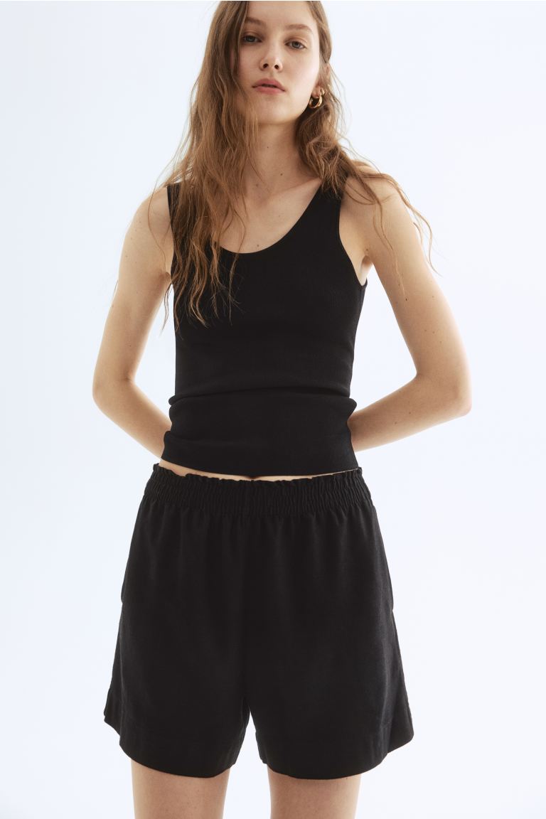 Linen-Blend Shorts