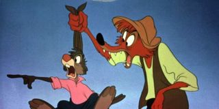 Br'er Fox holding Br'er Rabbit by the ears in Song of the South