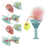 SmartyKat Tropical Time Catnip Cat Toy Variety Pack, Skitter Mice &amp; Catnip Martini