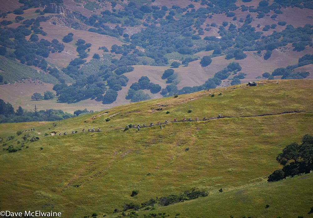 The leaders could be seen for nearly two miles from the top of the ridge at Sea Otter