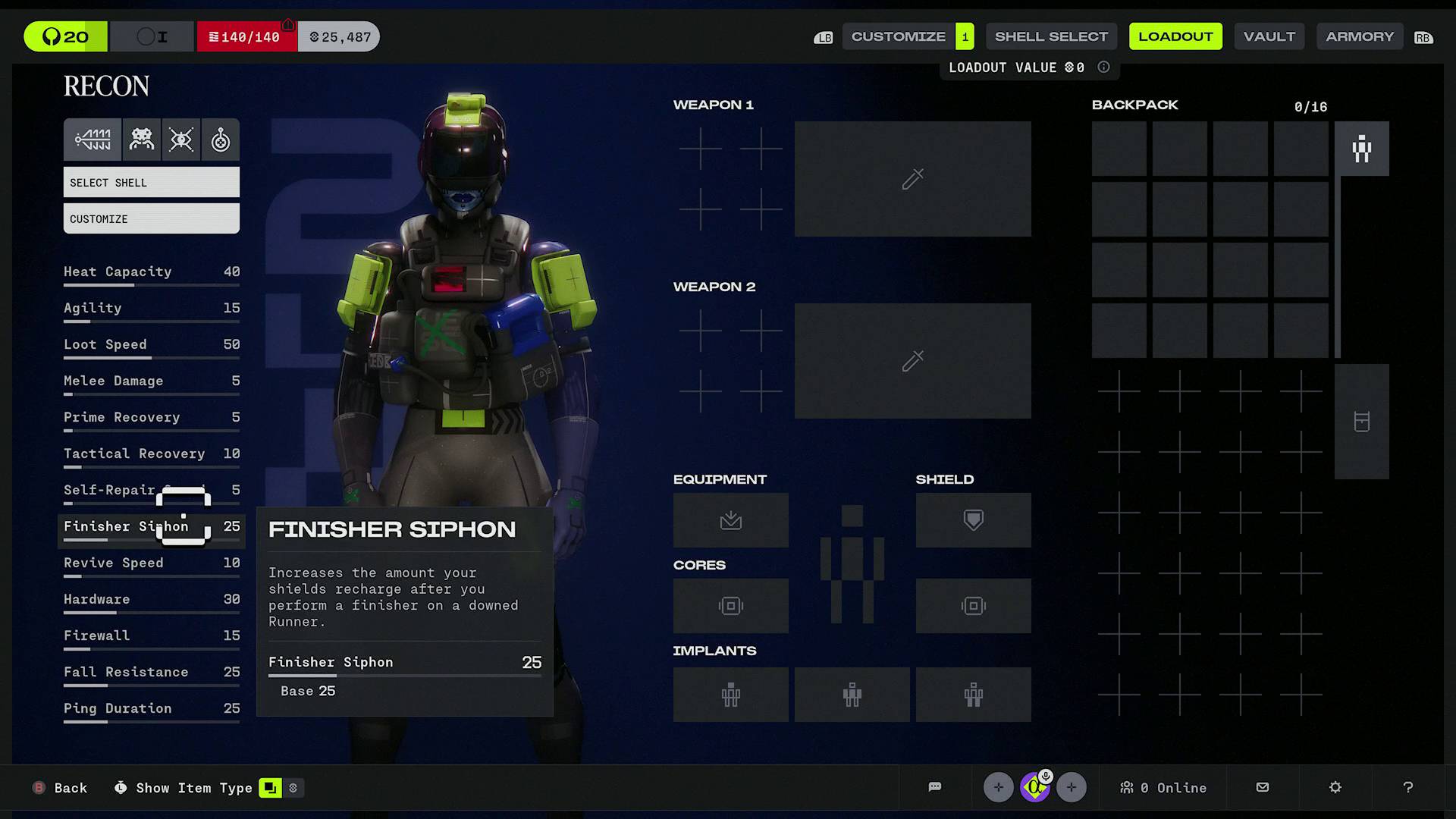 Marathon characters Recon runner shell base stats