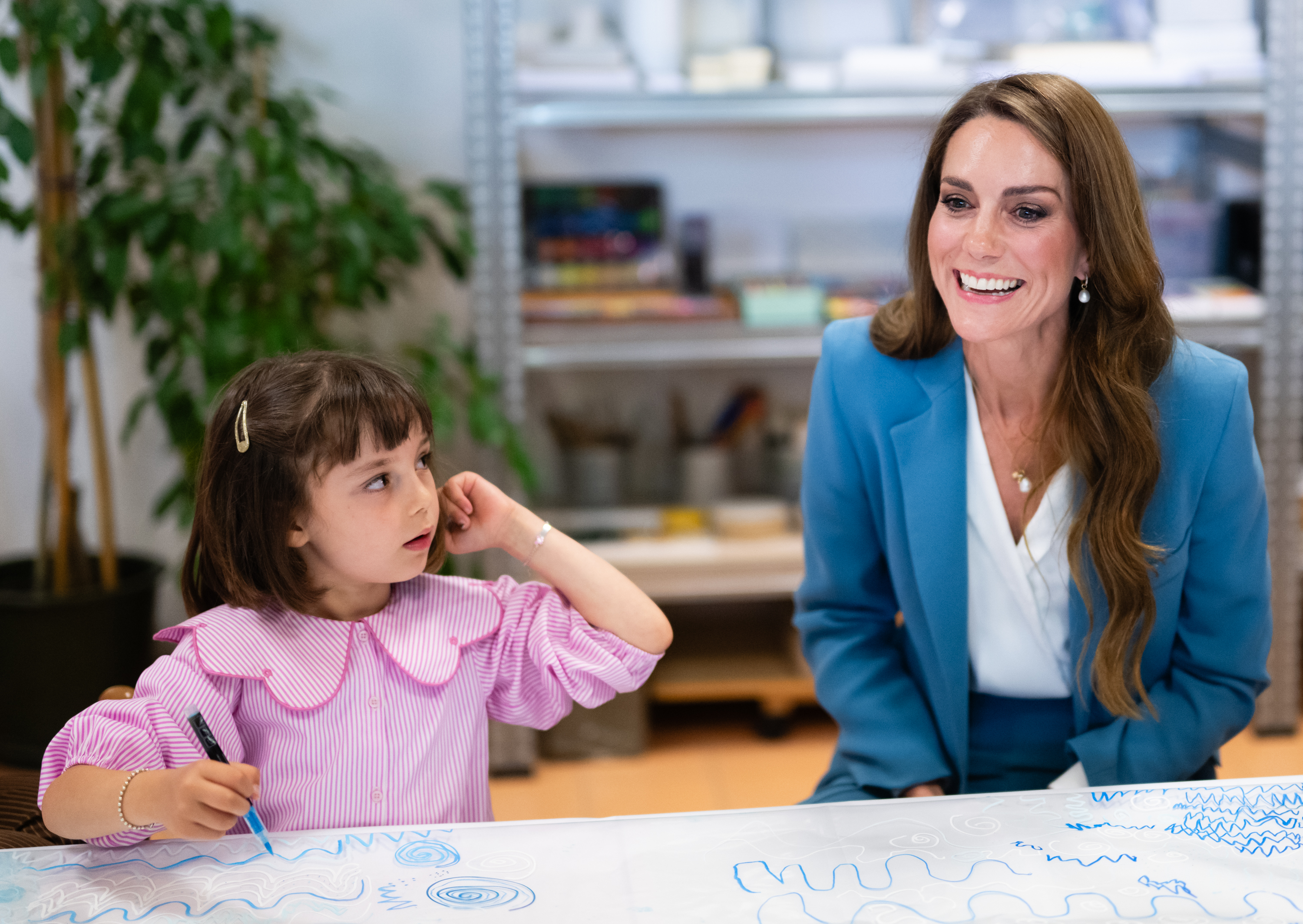 Catherine, Princess of Wales visits Scuola Anna Frank, a municipal pre-school for 3 &amp;ndash; 6-year-olds, which uses the Reggio Emilia approach in its teaching(Photo by Samir Hussein - WPA Pool/Getty Images)
