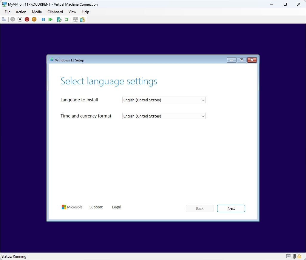 Hyper-V install Windows 11