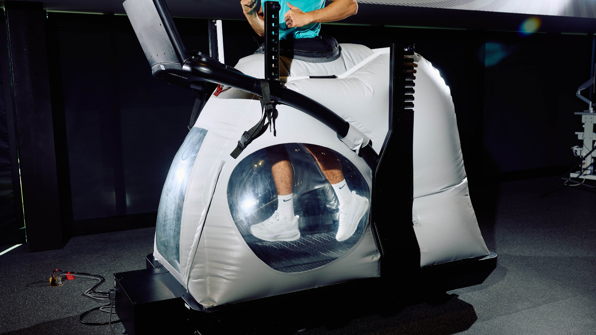 Nike runner on anti gravity treadmill