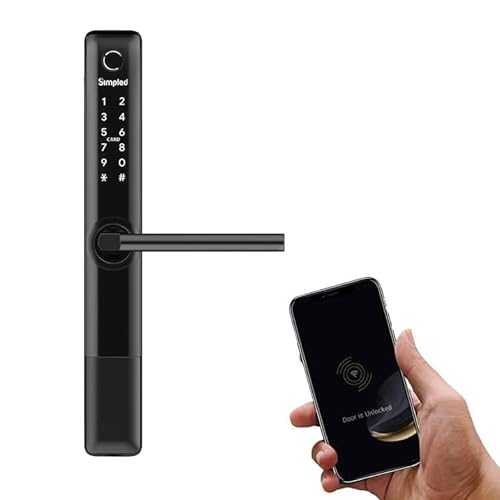 Simpled Sf Weatherproof Slimseries Smart Lock Touch, 7-In-1, Fingerprint Keyless Security Entry Door Lock, Bluetooth Electronic Deadbolt, Smartphone Access - Designed for the Uk Weather, Matt Black : Amazon.co.uk: Diy & Tools