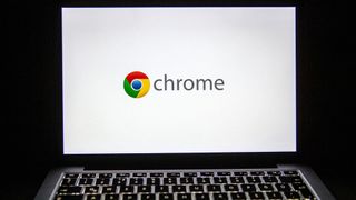 Google Chrome logo on a laptop