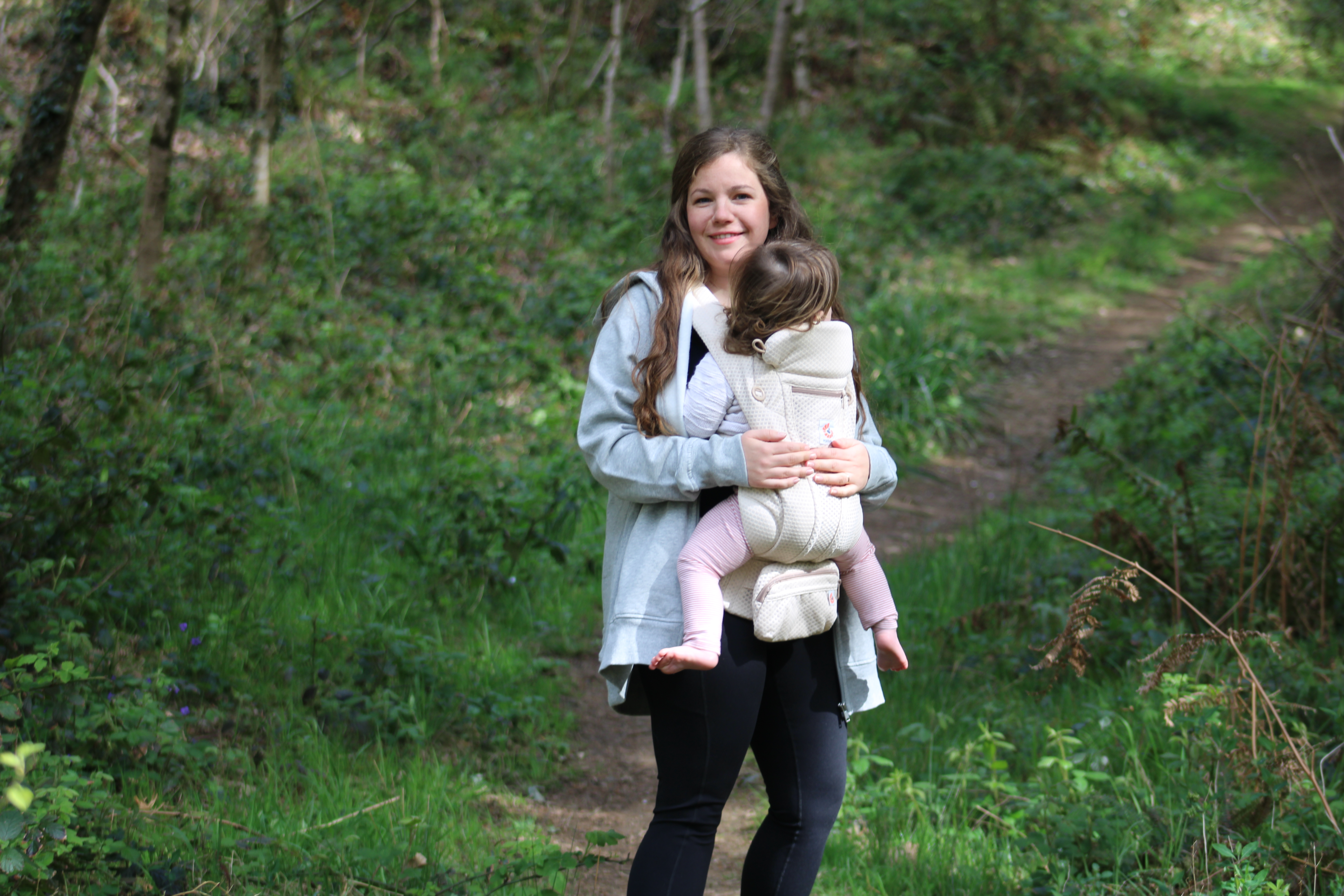 A mother with her child on a hike